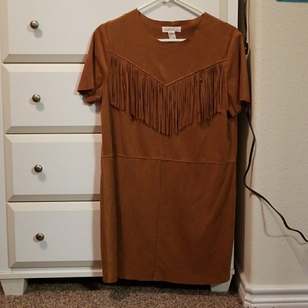 Suede fringe dress